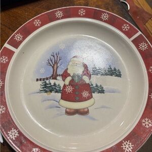 Royal Seasons Festive Santa Claus Plate. 10 1/2” dinner plate. Set of 3
